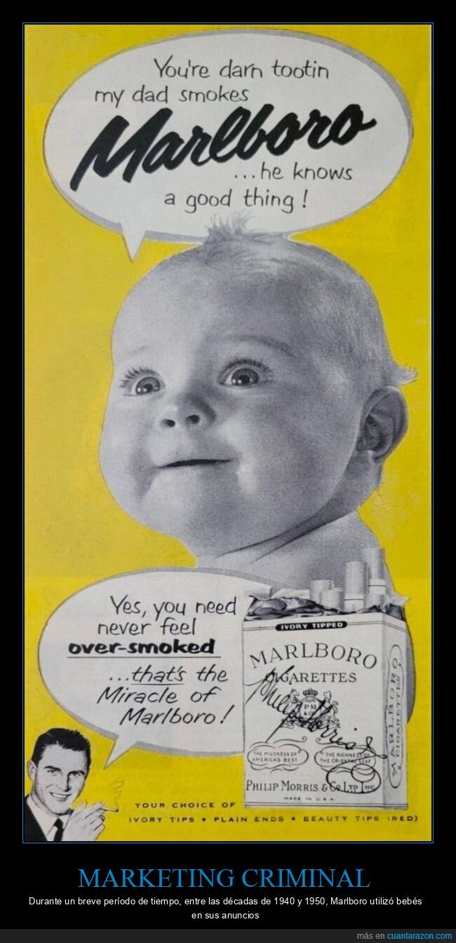 publicidad,tabaco,Marlboro,bebé,vintage